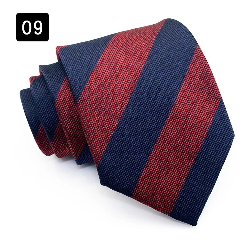 Wholesale 8CM Men's Necktie Classic Ties For Man Wedding Business Party Stripes Striped Jacquard Neck Tie Ascot Accessories