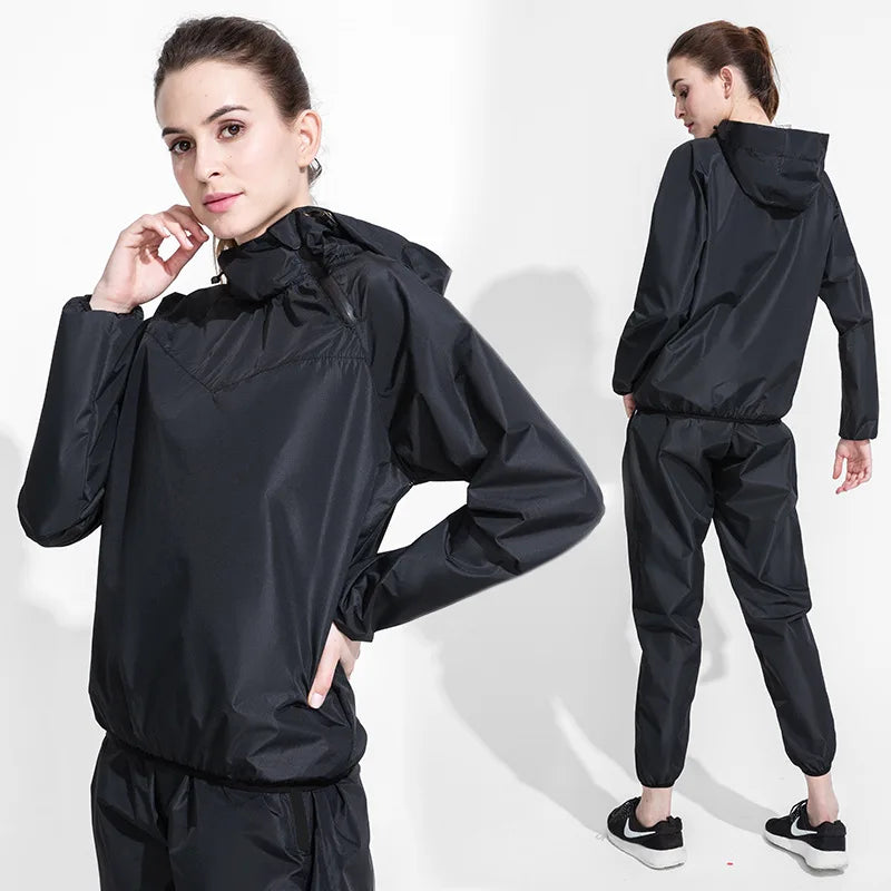 Sports Sweat Sauna Suit for Men and Women, Sweat Trousers, Running, Weight Loss, Fitness Clothing, Drop Body Suit, Jacket, Tops