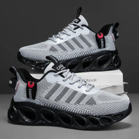 Men's Casual, Fashionable and Comfortable Shock-Absorbing Blade Shoes, Breathable Lace-Up Non-Slip Shoes, Suitable for Jogging, Daily Wear, Gym