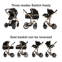Compact Baby Stroller 4 in 1 with ISOFIX Baby Travel System Multifunctional Baby Pram for Toddlers Buggy Travel Pram Baby Items