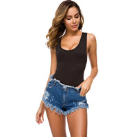 Vintage Pockets Slim Nightclub High Waist Shorts Woman Sexy Pack Hip Girl Hot Pants Casual Summer Blue Ripped Super Short Jears