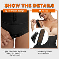 Postpartum Bodysuit Shapewear Women Tummy Control Butt Lifter Faja Body Shaper Open Crotch With Hooks Design
