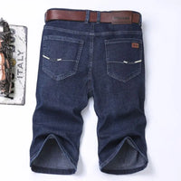 2025 New Denim Shorts for Men's Spring and Summer Trendy Brand Thin, Elastic, Loose, Straight, Casual, Five Point Middle Pants