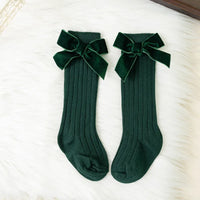 Autumn Winter Baby Girls Bowknot Knee High Socks Toddler Tube Princess Sock For Kids Knitted Socken Cute Leg Warmer 0-8Years