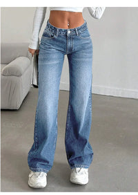 Elastic denim jeans 2025 new fashion low waist loose and trendy women's jeans