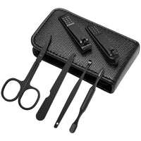 Germany 6 Pcs Portable Luxury Manicure Sets Pedicure Kits Bright Black Nail Clipper Set Personal Care Tools Eyebrow Scissors