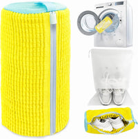Machine Washable Shoe Washing & Drying Bag with Soft Fiber - Durable Polyester Laundry Protector for Shoes Adjustable Strap