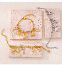 316L Stainless Steel Charm Bracelet For Women 18K Gold Plated Waterproof No Tarnish Women's Multiple Different Pendant Bracelets