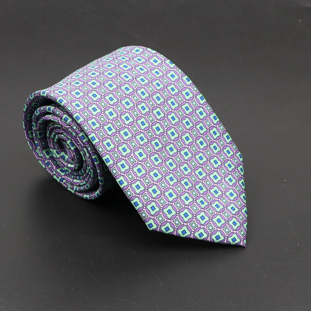 Super Soft Bohemian Silk Ties Men's Fashion 7.5cm Necktie For Men Wedding Business Meeting Gravata Colorful Novelty Printing Tie