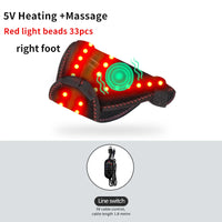 Carbon Fiber Portable Red Light Electric Heating Foot Protector - Vibration Massage Relieves Foot Numbness, Stiffness and Pain