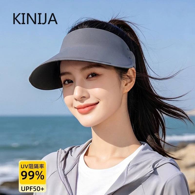 UPF50+ Sun Visor Hat for Women Men Wide Brim UV Protection Visor Lightweight Quick-Dry Sun Hat for Outdoor Sports 1pcs Beach Hat