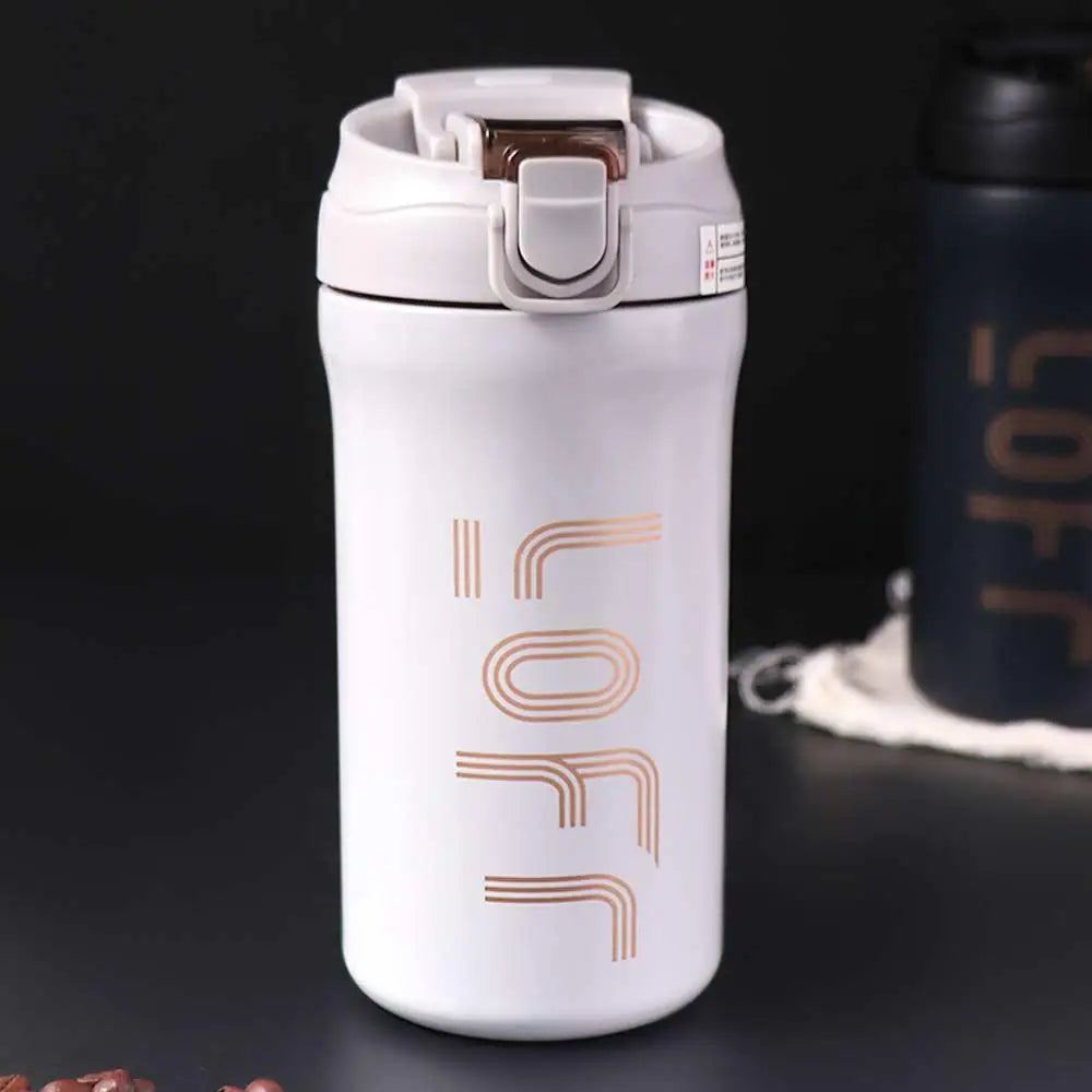 Insulated Cup Stainless Steel Coffee Thermal Mug 600ML Creative Bouncing Coffee Cup Simple Portable Tea Mug Travel