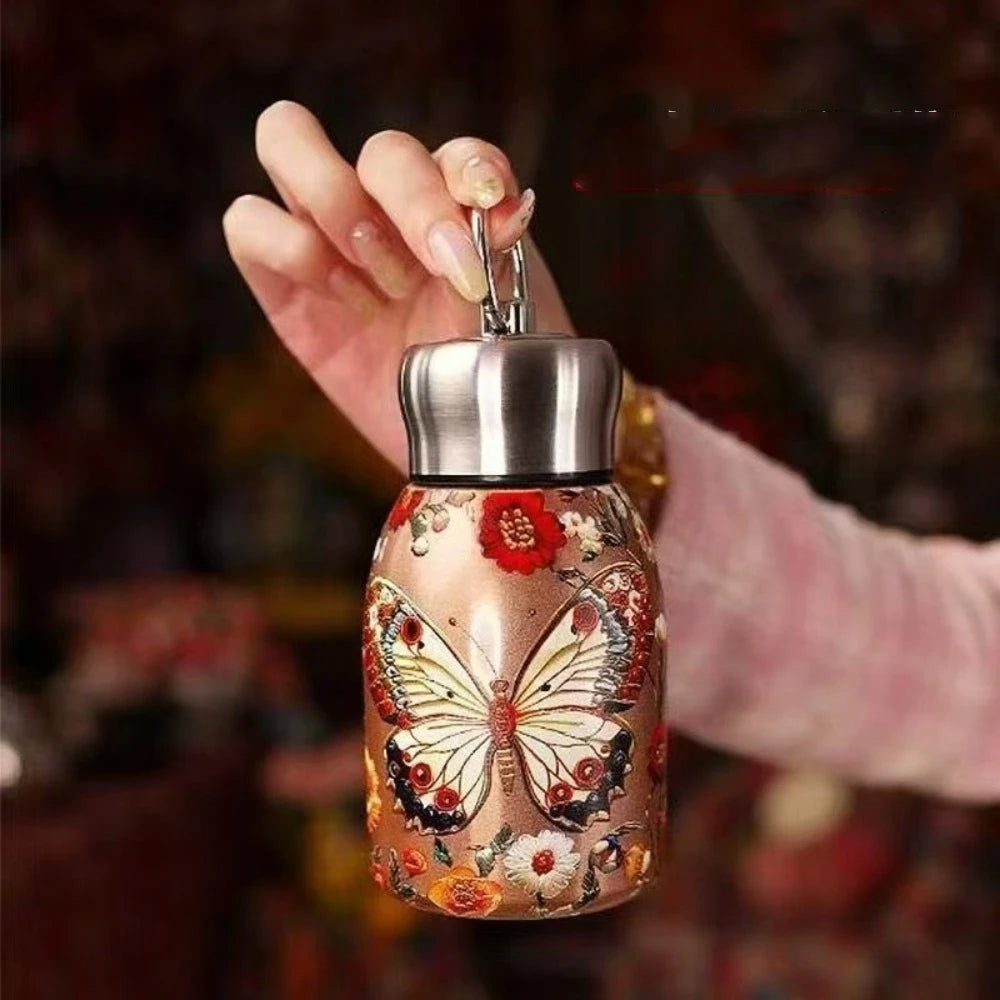 Cute Double Wall Insulated Cup 300ml 304 Stainless Steel Water Bottle Mini Coffee Mug Pocket Cup Portable Vacuum Handy Cup