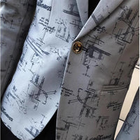 2024 Spring New Men's Suit Coat Blazer High Quality Fashion Printed Business Suit Social Banquet Slim Fit Suit Coat Men Clothing