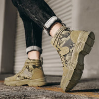 Boots For Men Autumn High Top Camouflage Desert Casual Flats Mens Boot Breathable Non Slip Work Shoes Zapatillas Hombre