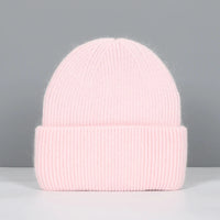 Winter Hats For Women Rabbit Fur Beanie Hat Woman Knitted Skullies Beanies Solid Wool Soft Autumn Winter Cashmere Caps Bonnet