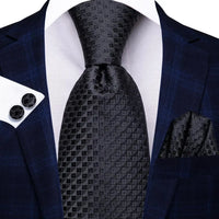Hi-Tie Blue Business Solid 100% Silk Men's Tie NeckTie 8.5cm Ties for Men Formal Luxury Wedding High Quality Gravata