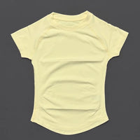 HISTELLO Sport Short Sleeve Top Seamless Yoga Leotard Clothing Women Running Sports T Shirt Workout Shirts Fitness Sports Vest