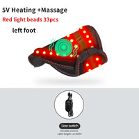 Carbon Fiber Portable Red Light Electric Heating Foot Protector - Vibration Massage Relieves Foot Numbness, Stiffness and Pain
