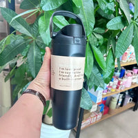 Niebieska butelka termiczna z gradientem, wytrzymały, pogrubiony kubek termiczny na Walentynki, Boże Narodzenie, prezent urodzin