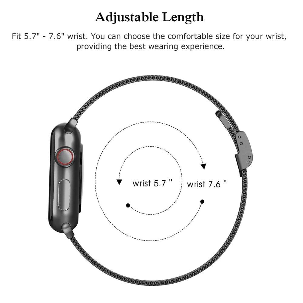 Slim strap For Apple Watch band 40mm 44mm 45mm 41mm 49mm 38mm 42mm Meatl bracelet correa iWatch serieS 3 4 5 6 se 7 8 ultra