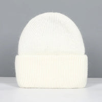 Winter Hats For Women Rabbit Fur Beanie Hat Woman Knitted Skullies Beanies Solid Wool Soft Autumn Winter Cashmere Caps Bonnet