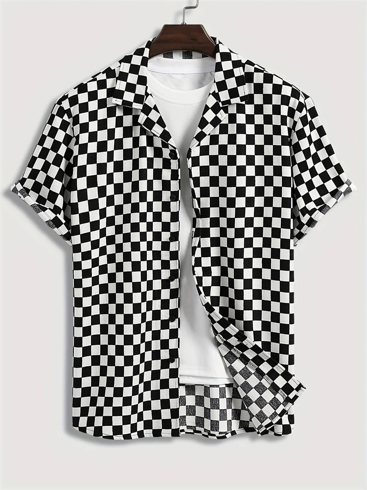 Men's Lapel Button Down Shirt T-Shirt New Floral Print Hawaii Beach Vacation Short Sleeve Breathable Fashion Men's Shirt Tops