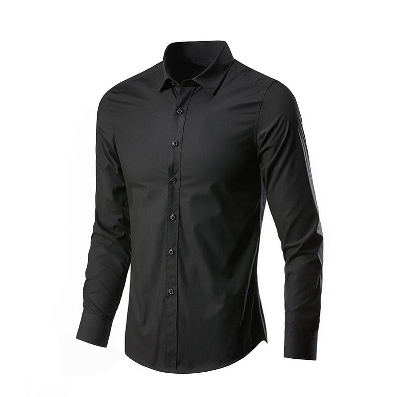 Men's Luxury Casual Formal Shirt Long Sleeve Slim Fit Male Short Long Sleeve Shirt