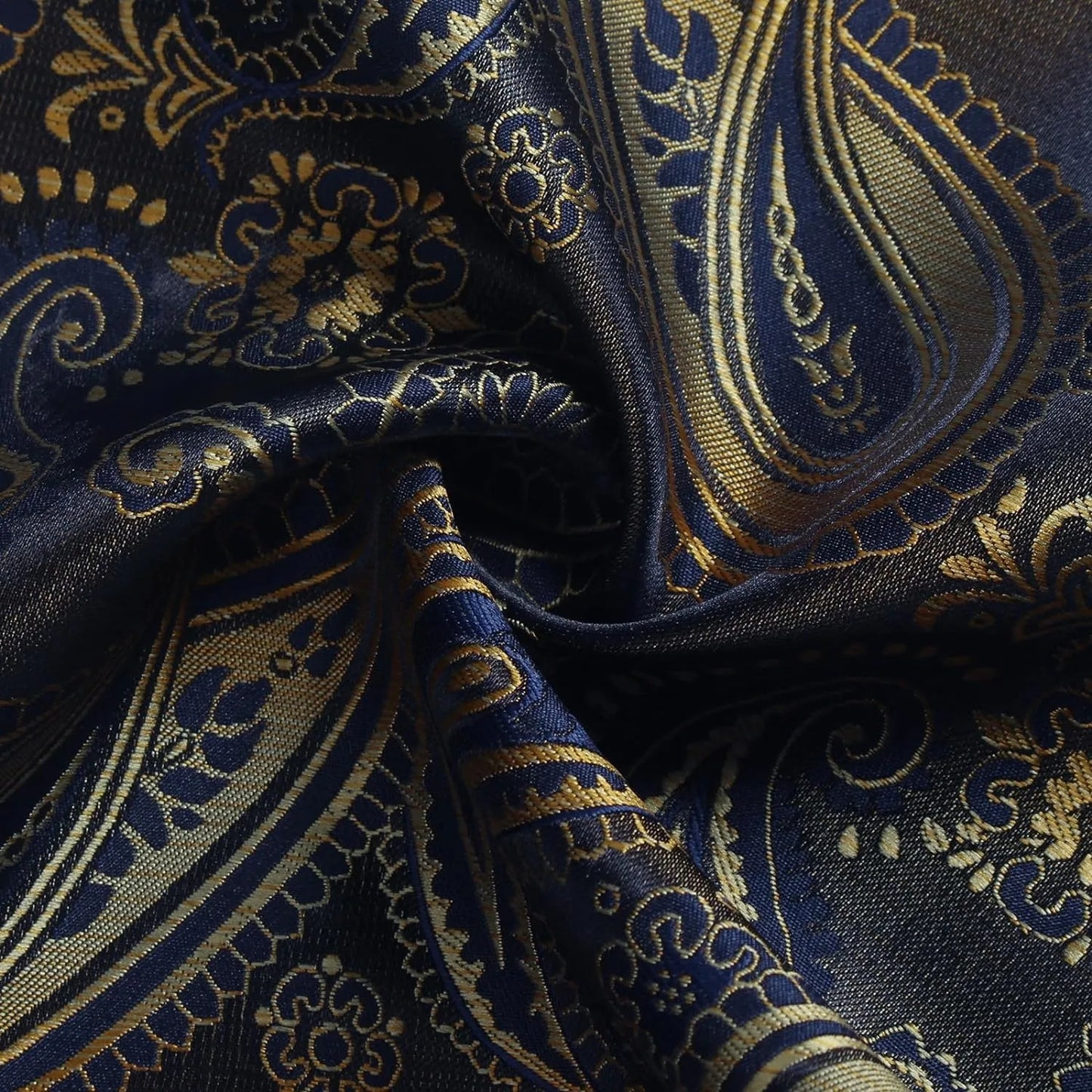 Mens Tie Set Silk Silver Paisley Floral Necktie and Pocket Square Cufflinks Tie Clip Classic Formal Ties for Men Wedding Party