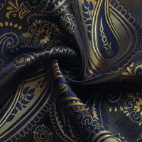 Mens Tie Set Silk Silver Paisley Floral Necktie and Pocket Square Cufflinks Tie Clip Classic Formal Ties for Men Wedding Party