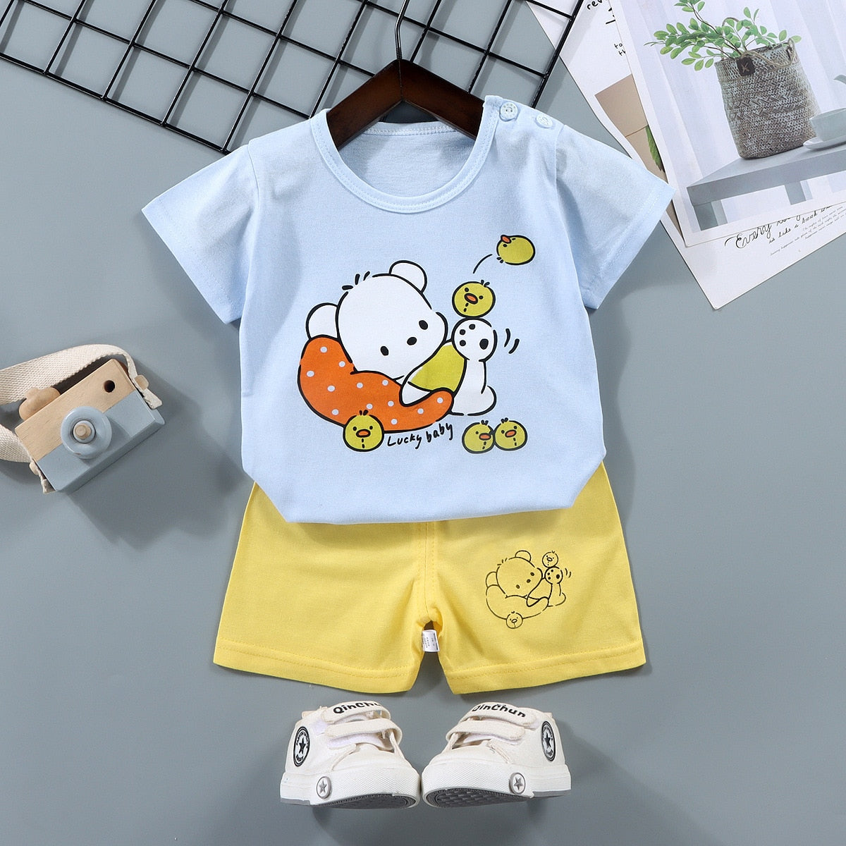 Children's Sets mother Kids Clothes Boys Girl T-shirt Shorts 2PCS Summer Cotton Short sleeve Baby Children Clothing Toddler Suit