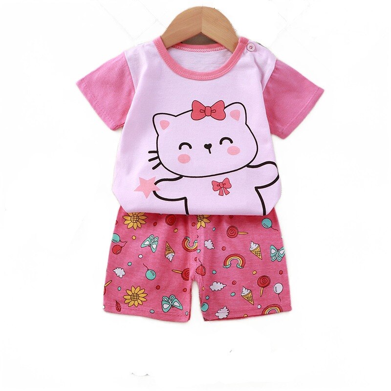 Summer Infant Newborn Short Sleeves girls Clothes Suits Tops + Pants Baby Toddler girls Clothing Sets Kids Children Girl Outfits