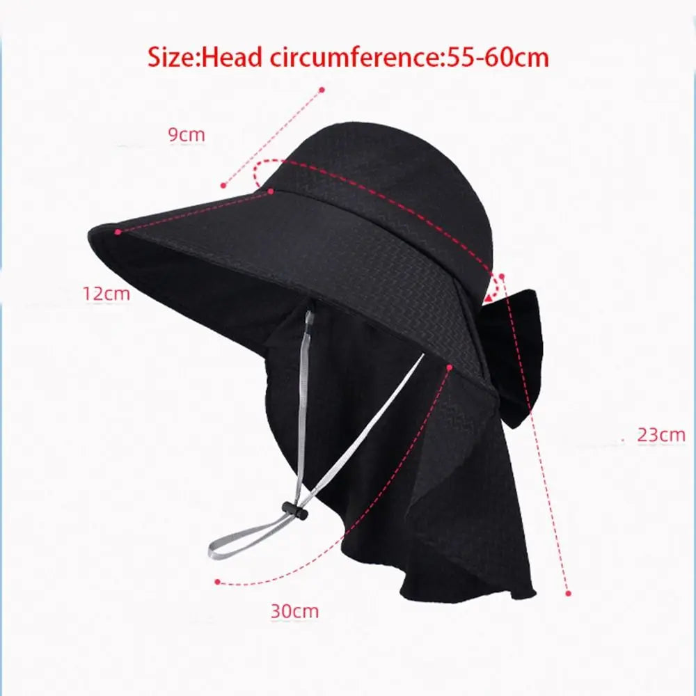 UPF 50+ UV Protection Bow Bucket Hat Sunscreen Wide Brim Outdoor Sun Hat Portable Adjustable Fisherman Cap Women