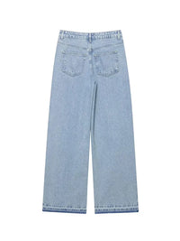 HH Jeans For Women New Fashion Crocheted Patchwork Denim Pants High Waist Zipper Fly Trousers High Street Lady Chic Jeans