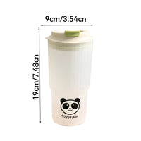 WORTHBUY Cute Bear Plastic Water Cup Large Capacity Water Bottle Travel Leak-proof Tumbler With Lid Portable Milk Coffee Cups