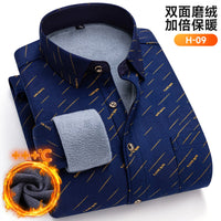 Winter Warm Men's Plaid Shirts Thickened Flannel Casual Menswear Long Sleeve Plus Size Office Workwear Casual Male Check Shirts