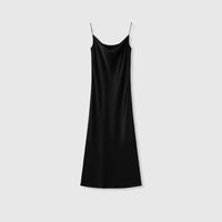 Ele Satin Acetate ter Dr Women's Smooth Glossy Tee-Vein Neline Strapl Midi Skirt Four Colors Available