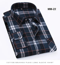 S-11XL Plaid Flannel Shirts For Men's Long Sleeve Cotton Fashion Design Young Casual Standard-Fit Thick Man Shirt Blouse Clothes