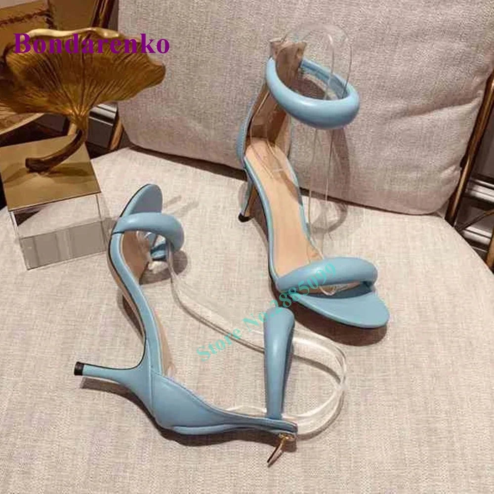 New Fshion Summer Women's Sandals Open Toe Ankle Strap Solid Stiletto Heel Hollow Sandals Women Shoes Party Dress Designer Shoe