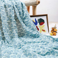 HappyFlute Baby Muslin Swaddle 100% Cotton Summer Soft Cute Print Baby Blanket 120*110CM