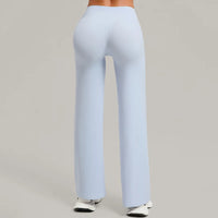 Hearuisavy Women Straight-Leg Sports Pants Gym Clothing Naked Feeling Compression Wide Leg Yoga Leggings Pilates Fitness Tights