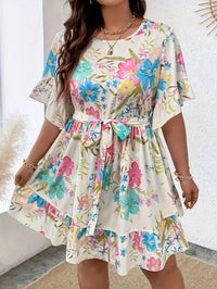 Large size fashionable printed women's dress
