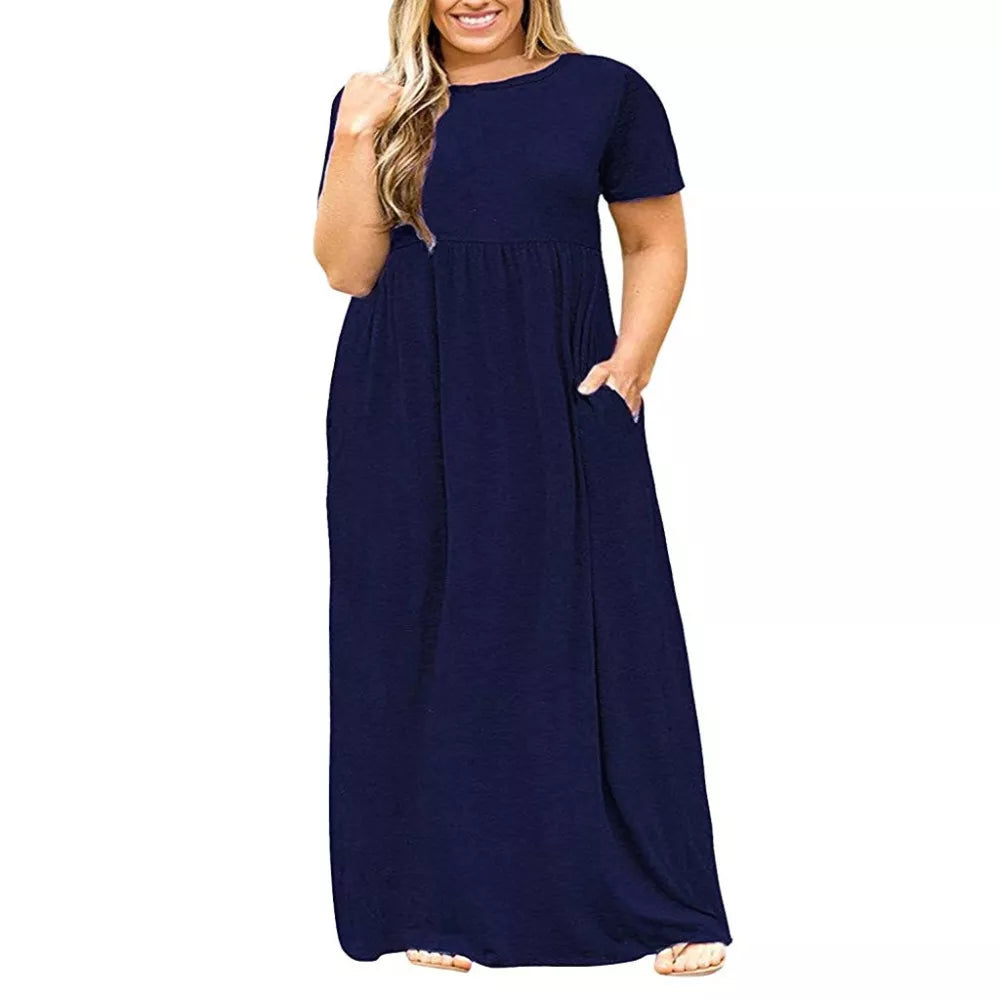 chinese dress ladies Big size Dress Women Summer Large Size Short Sleeve Print Wear-Resista –  Mega Mart Center