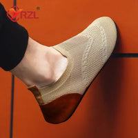 YRZL 2024 Knitted and Leisure Men Shoes Light Loafers Men's Shoes Flats Bottom Driving Walking Male Shoe Slip on Lazy Man Shoes