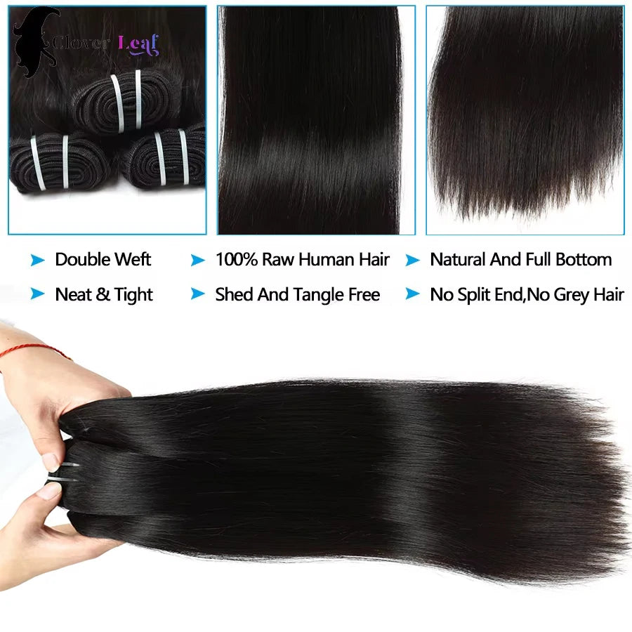 15A Double Drawn Human Hair Bundles Vietnamese Raw Hair Bundles 100% Human Hair Straight Bundles Unprocessed Hair Extensions