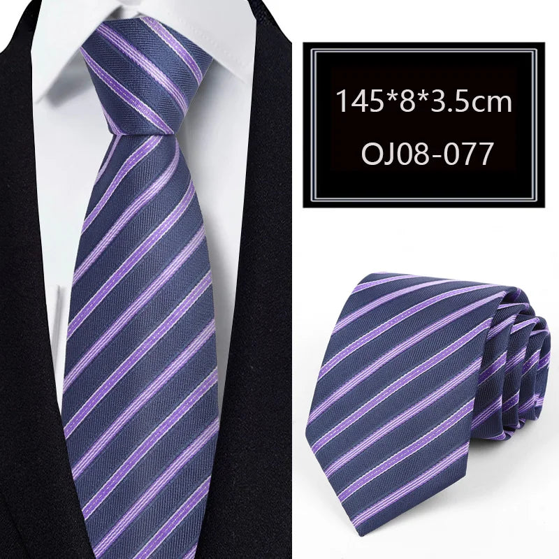 Luxury 56 Colors New Men's Tie Classic Floral Stripe Plaid 8cm Jacquard Neck Tie Necktie For Men Business Wedding Party