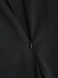 Black one shoulder cinched waist wide leg jumpsuit,Black single shoulder belted wide leg bodysuit