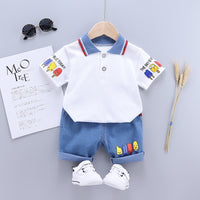 Summer Baby Boy Clothing Sets Fashion Bear Embroidery Short Sleeve T-shirt+Shorts Children 2Pcs Suit 1-5Y Girl Kids Sports Set