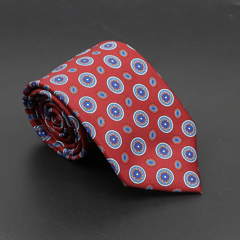 Super Soft Bohemian Silk Ties Men's Fashion 7.5cm Necktie For Men Wedding Business Meeting Gravata Colorful Novelty Printing Tie