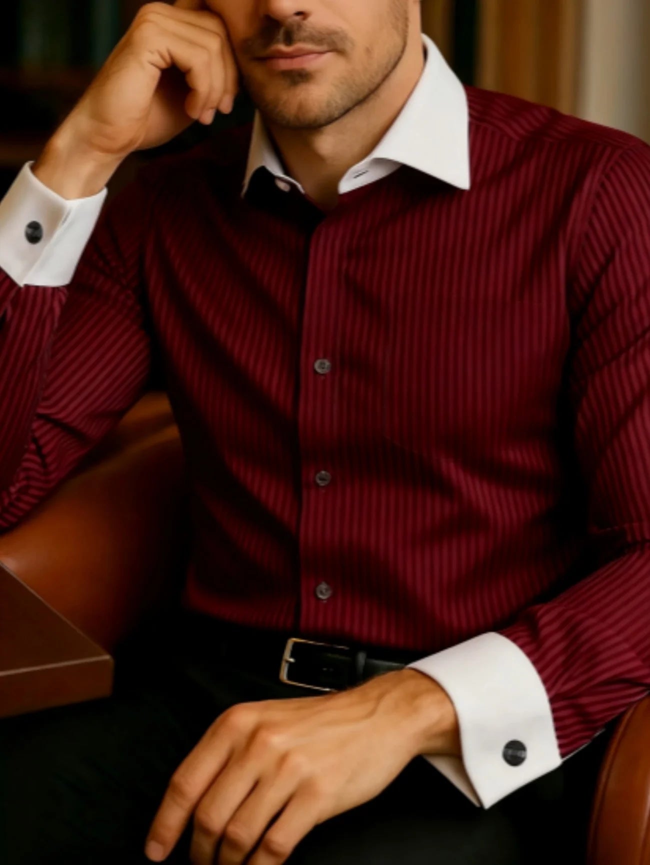 Men's Shirt Button Shirt Casual Shirt Black Red Blue Long Sleeve Striped Lapel Daily Vacation Wear Fashion Casual Tops Shirt